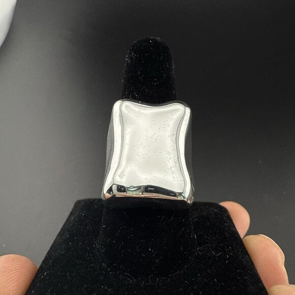 RLM Ring Robert Lee Morris Tablet Rectangle Modernist Bronze Bold QVC size 10 - Picture 5 of 14